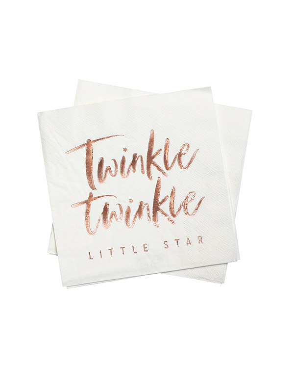 Servietter (16stk): "Twinkle twinkle little star" - 16cm