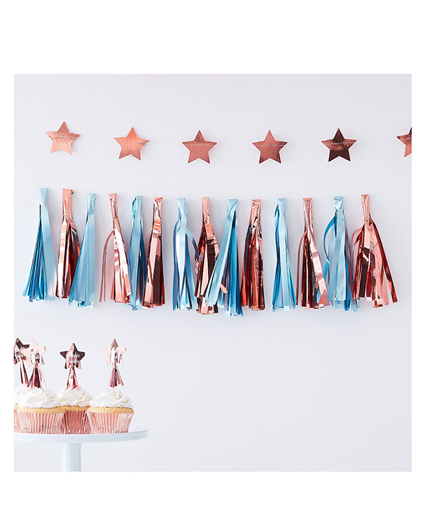 Girlander / Dusker: Blå & Rosegull Kit - 2m - Bilde 2