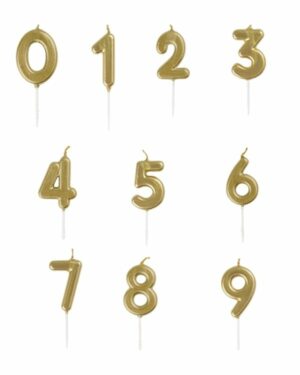 Kakelys / Mini Kakelys / Tallys: Ulike tall - Gull - 7,6cm