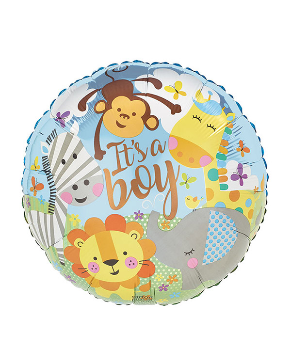 Folieballong: "It's a boy" - Zoo - 43cm