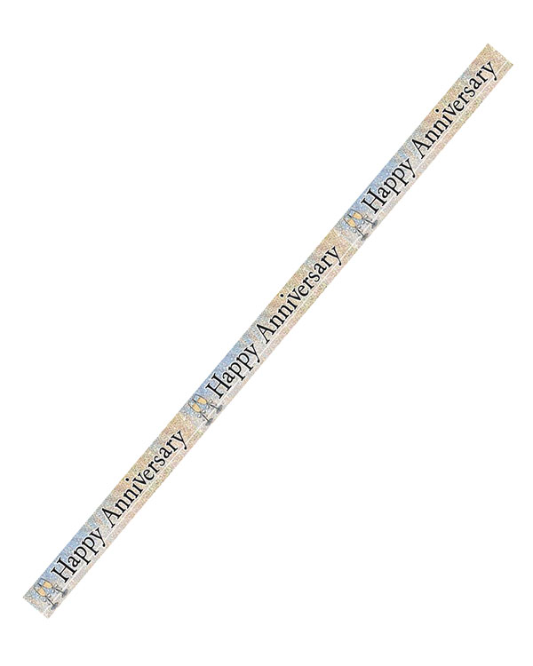 Banner: "Happy Anniversary" - med vinglass- 3,65m