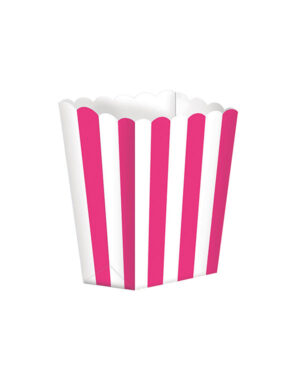 Godteesker (5stk): Rosa med striper - 23 x 18cm