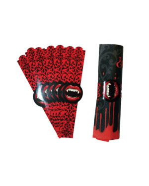 Serviettringer (8stk): Serviettringer med Vampyr Tenner- Rød & Svart