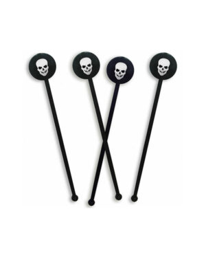 Rørepinner (18stk): Hodeskalle - Svart & Hvit -18cm