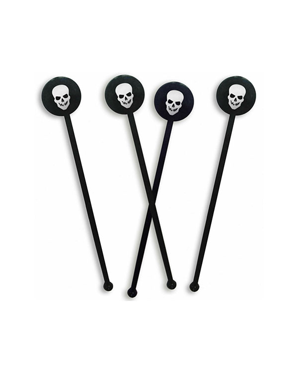 Rørepinner (18stk): Hodeskalle - Svart & Hvit -18cm