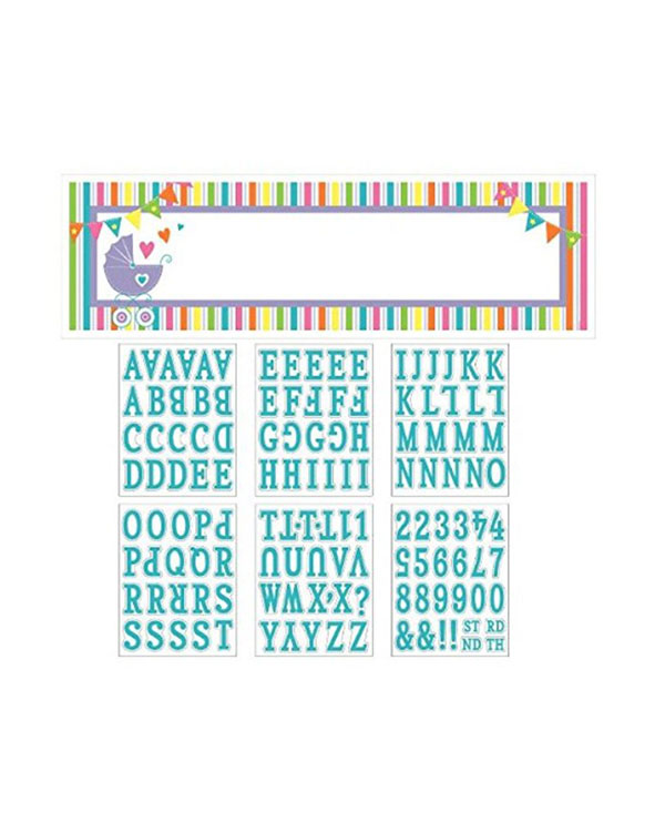 Banner: Personlig Tekst - Fargerik - ulike bokstaver - 165cm