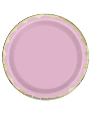 Tallerkener (10stk): Foliekant - Lys Rosa - 18cm