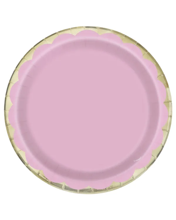 Tallerkener (10stk): Foliekant - Lys Rosa - 18cm