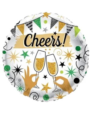 Folieballong: "Cheers" Champagneglass - 45cm