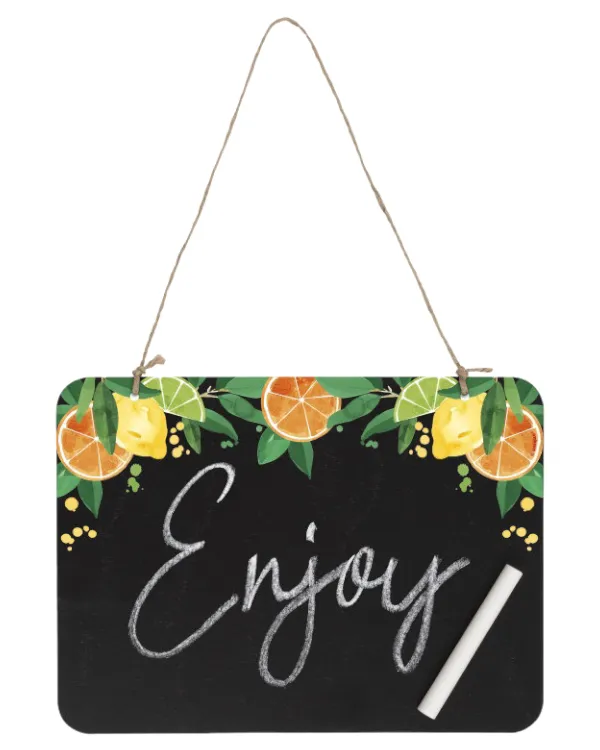 Krittskilt: Frukt motiv - Fargerike - 18cm