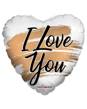 Folieballong: "I Love You" Hjerte med penselstrøk - 45cm