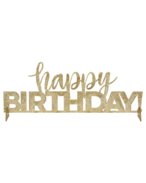 Bordekorasjon: "Happy Birthday - Gull