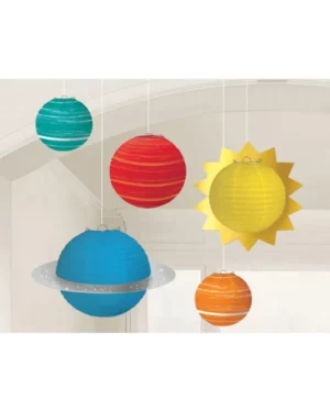 Hengende dekor (5stk): "Birthday blast" - Fargerik - 14-42cm