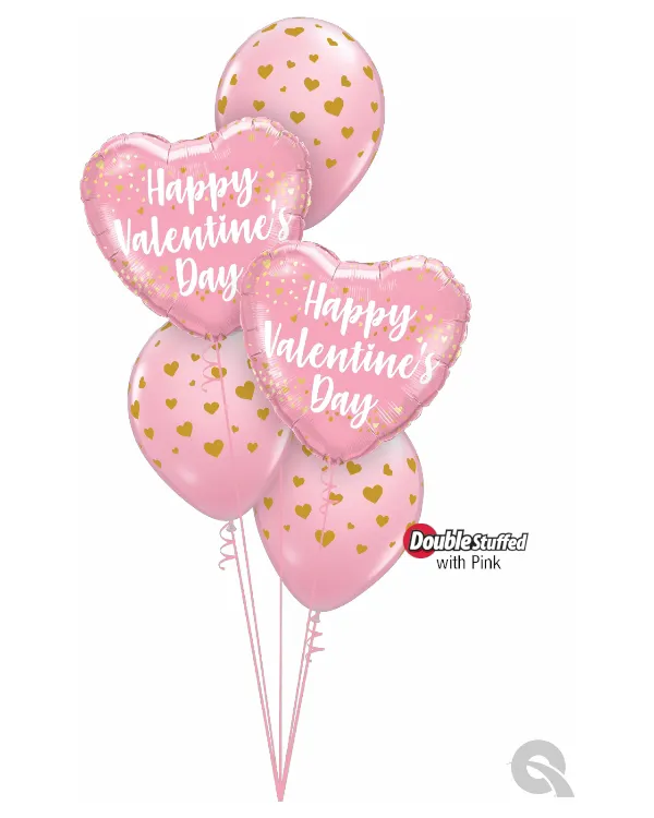 Folieballong: "Happy Valentines Day" - Hjerte - Rosa - 45cm - Bilde 2