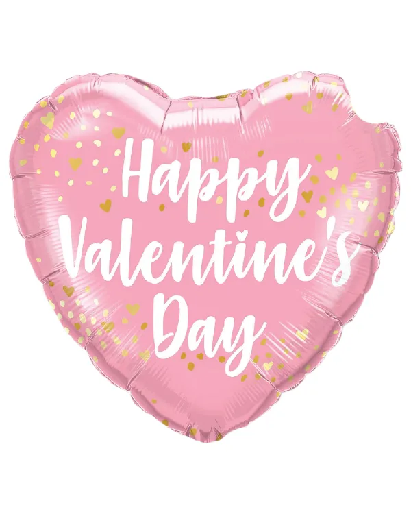 Folieballong: "Happy Valentines Day" - Hjerte - Rosa - 45cm - Bilde 3