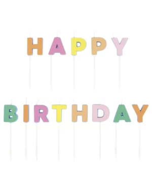 Kakelys: "Happy Birthday" - Fargerik