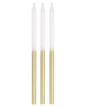 Kakelys (12stk): Gull & hvit - 12,7cm