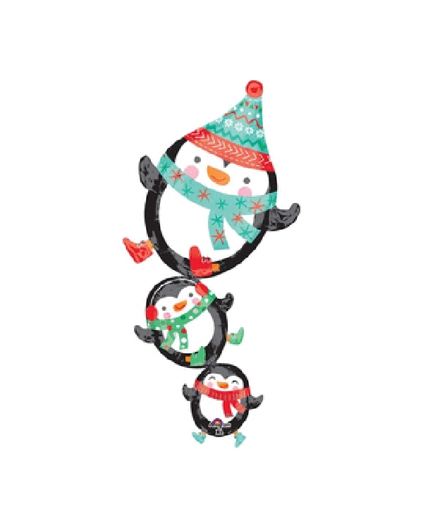 Folieballong: Winter Pinguins - 106 x 53cm