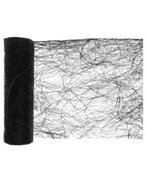 Bordløper: Svart Abaca - 5m x 30cm