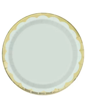 Tallerkener (8stk): Gull & Lys blå - 22,86cm