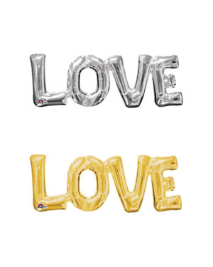 Folieballong / Banner: "Love" - Flere Farger - 63 x 22cm