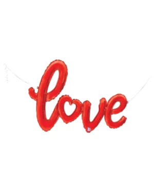 Banner / Girlander: Love folie - rød - 119cm