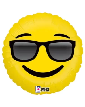 Folieballong: Emoticon med solbriller - Gul - 46 cm