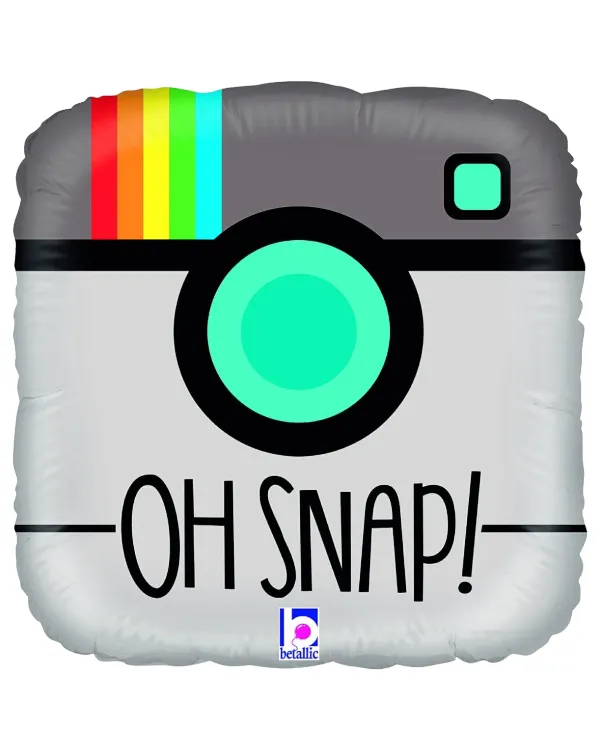 Folieballong: "Oh Snap" - Kamera - Fargerik - 46cm
