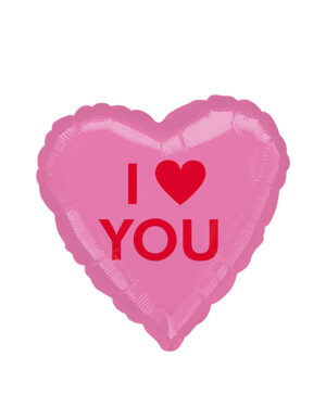 Folieballong: Hjerte - "I Love You" - 43cm