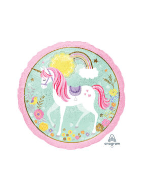 Folieballong: Enhjørning - Holigrafisk - 43cm