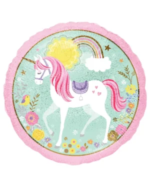 Folieballong: Enhjørning med regnbue - Fargerik - 43 cm
