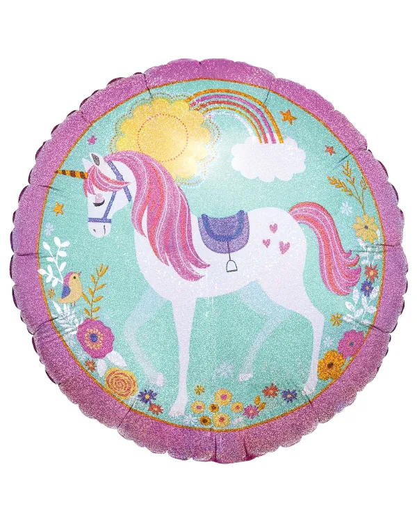 Folieballong: Enhjørning med regnbue - Fargerik - 43 cm - Bilde 3