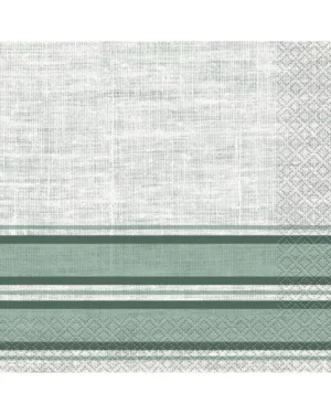 Servietter (16stk): Striper - Grønn & hvit