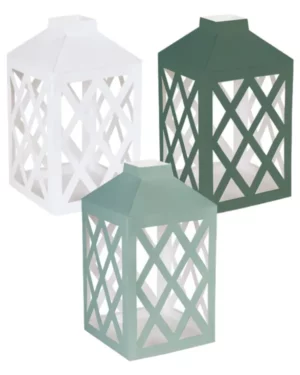 Papirlykt (3stk): Grønn & hvit