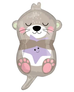 Folieballong: Otter - Grå - 33 x 58 cm