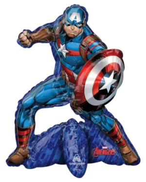 Folieballong: Captain America - Flerfarget - 55 x 66cm
