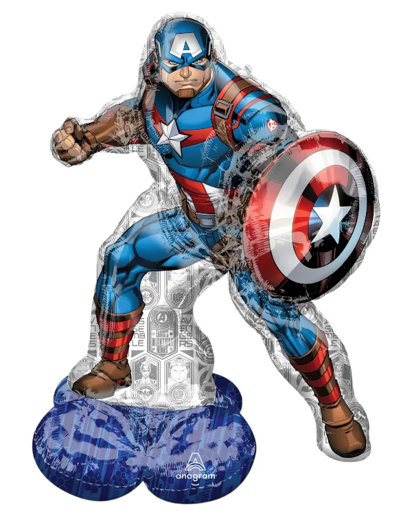 Folieballong: Captain America - Flerfarget - 93 x 147cm
