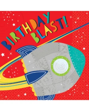 Servietter (16stk): "Birthday blast" - Fargerik - 16,5cm