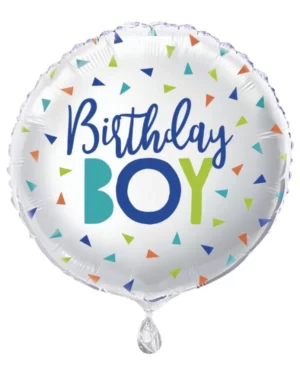 Folieballong: "Birthday Boy" - Trekanter - Fargerik - 45cm