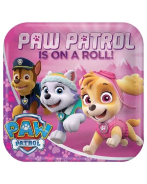 Tallerkener (8stk): Paw Patrol - Rosa - 23 x 23 cm