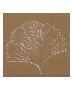 Servietter (20stk): med løvillustrasjon - Brun - 16,5cm