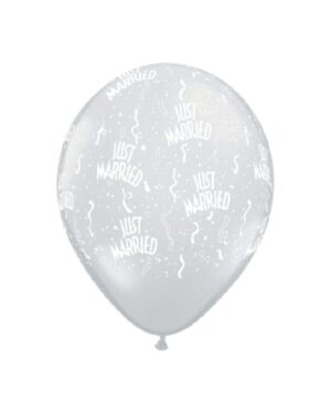 Lateksballonger (50stk): "Just Married" - 28cm