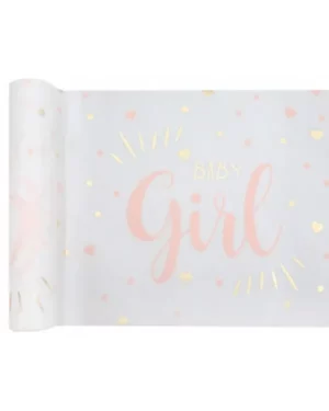 Bordløper: Rosa - Babyshower - Metallisk - 3m x 28cm