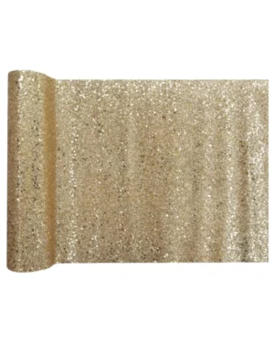 Bordløper: Gull med glitter - 3m x 28cm