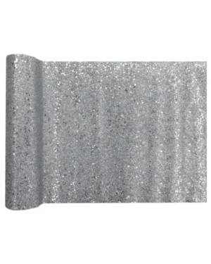 Bordløper: Sølv med glitter - 3m x 28cm