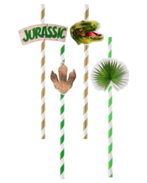 Sugerør (8stk): Dinosaur - 19 x 0,6cm