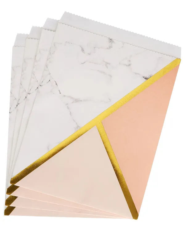 Godteposer (25stk): Marmor - Fersken - 13 cm x 18 cm