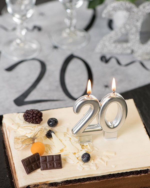 Kakelys / Tallys: Sølv - Ulike tall - 9cm - Bilde 2