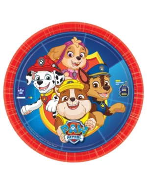 Tallerkener (8stk): Paw Patrol - Blå & Rød - 23 cm