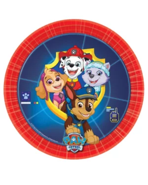 Tallerkener (8stk): Paw Patrol - Blå & Rød - 18 cm